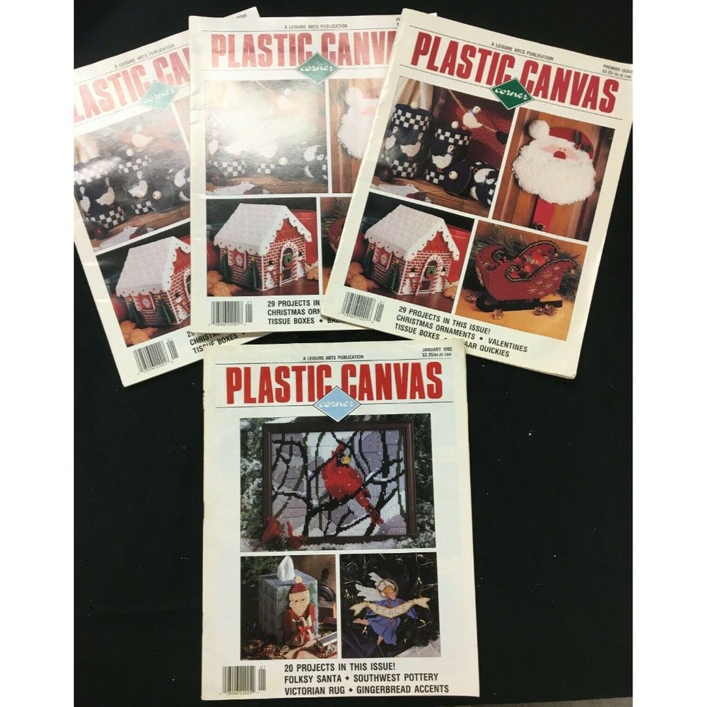 Plastic Canvas Corner Magazine Lot of 4 Crafts Projects